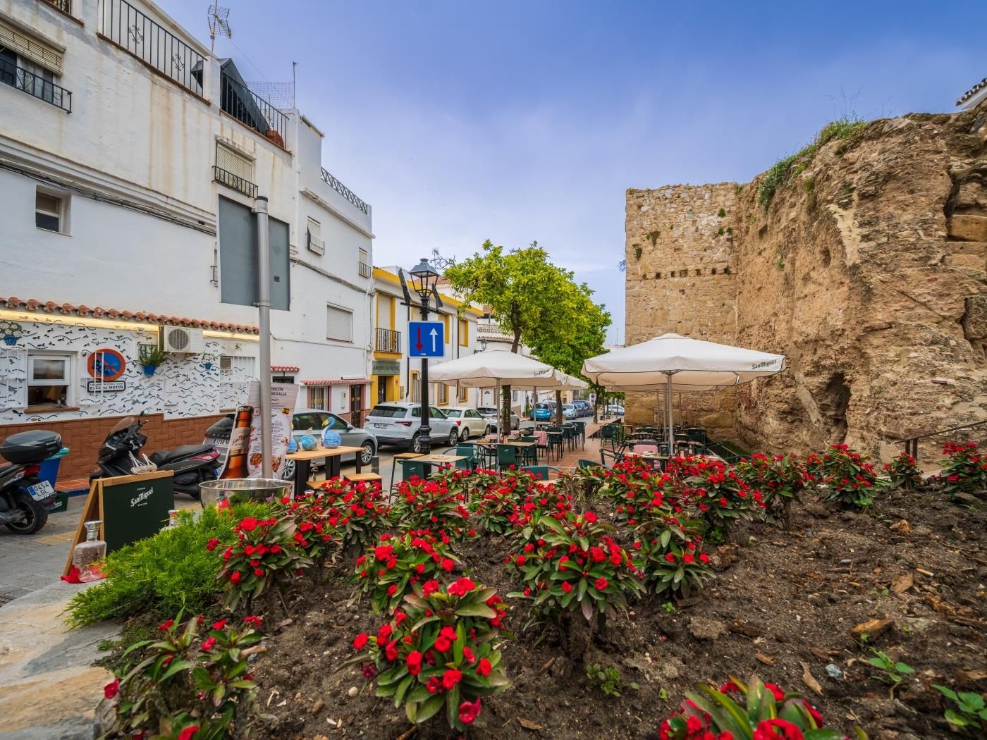 The remains of the Moorish castle walls in Marbella Old Town